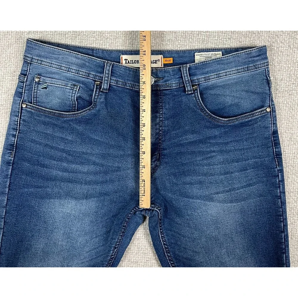 Taylor Vintage Jeans Canaan Slim Fit Men's 36x30 (Measured 36x29) Stretch Blue